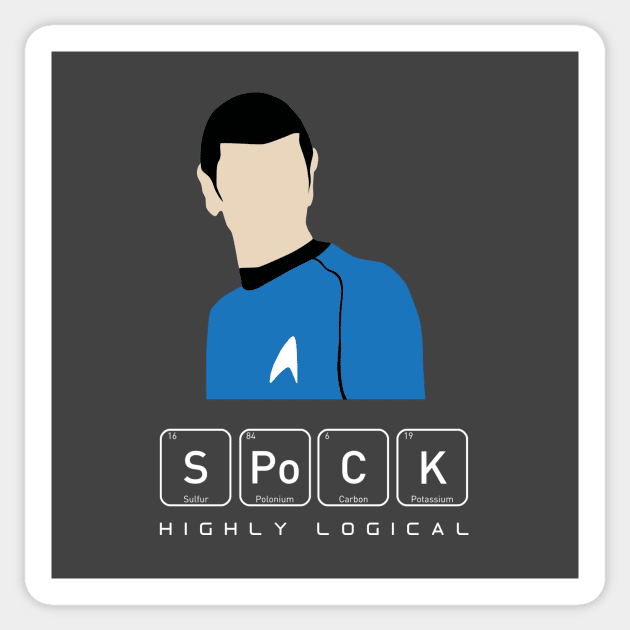 Highly Logical Spock Sticker by sebisghosts